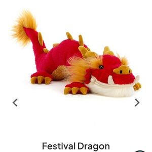 Jellycat Festival Dragon Plush - Red and Gold